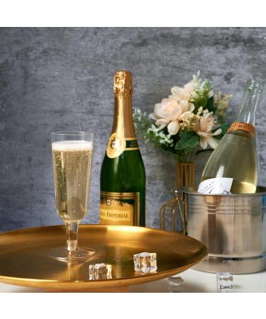 JOLLY CHEF 100 Pack 5 Oz Clear Plastic Champagne Flutes - Disposable Glasses for Wedding, Thanksgiving, Christmas - Bulk Party Supplies - Buy Online on SooperMarket.com