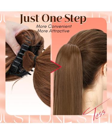 TESS Claw Clip in Ponytail Hair Extensions 26 Inches Straight Ponytail Extension Ash Blonde Balayage Hair Extensions Clip in Ponytail Blond for Women 150g - Buy Online on SooperMarket.com