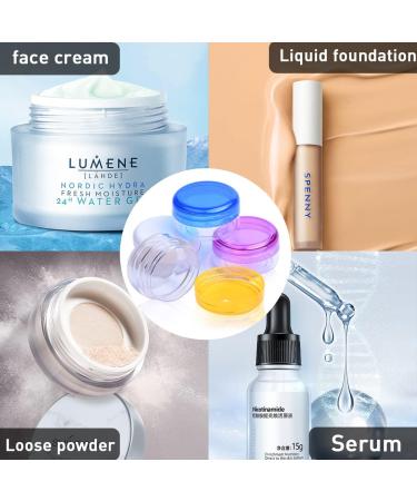 4pcs Travel Sample Pots 15g/15ml for Toiletries - Clear Round Cosmetic Containers for Women - Ideal for Lotions, Creams & Makeup - Buy Online on SooperMarket.com