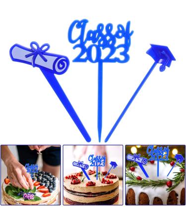 TENDYCOCO 30pcs 2023 delicate cake supplies 2023 cupcake toppers graduate grad cake decorations props graduation cupcake picks graduation hat paper cup food pick class of 2023 decorations Blue - Buy Online on SooperMarket.com