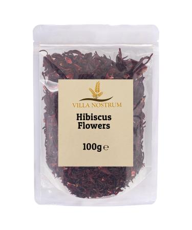 Hibiscus Flowers Whole Petals 100g by Villa Nostrum