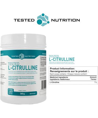 Tested Nutrition L-Citrulline Powder | 3g Pure Fermented L-Citrulline | Nitric Oxide Booster Increased Muscle Pumps Improved Strength Recovery & Endurance | 360G 120 Servings Unflavoured - Buy Online on SooperMarket.com