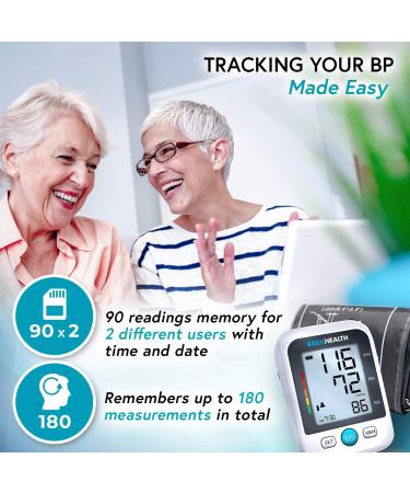 KEENHEALTH Digital Blood Pressure Monitor - 180 Reading Memory & Irregular Heartbeat Detection - Buy Online on SooperMarket.com