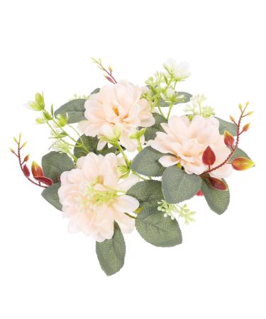 LIFKICH Artificial Garland Ornament Rings Wedding Decorations Candle Holders Candlesticks Eucalyptus Boho Decor Candle Wreath Wedding Party Decoration Plastic Front Door Flowers Picture 1 23.00X23.00X8.00CM
