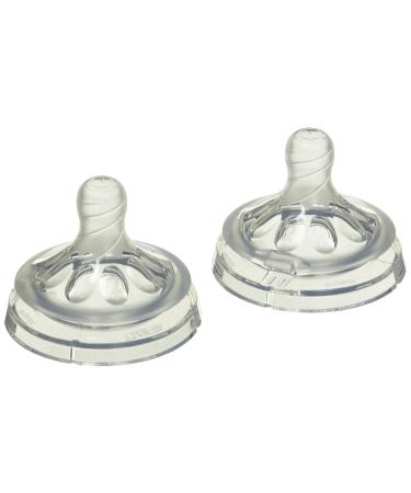 Philips Avent Natural Baby Bottle Nipple  Slow Flow Nipple 1M+  2pk  SCF652/23 2 pack 2 Count (Pack of 1)