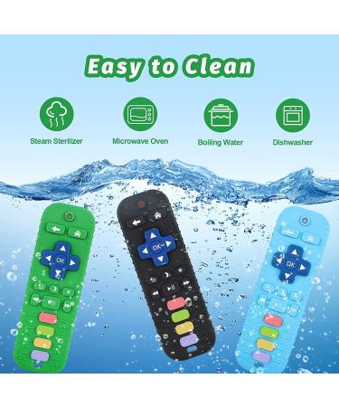Wujun Silicone Bite Toy for Toddlers - Remote-Controlled BPA-Free Rings | Calming Relief Set (Black Green Blue) - Safe Durable & Dishwasher Friendly - Buy Online on SooperMarket.com