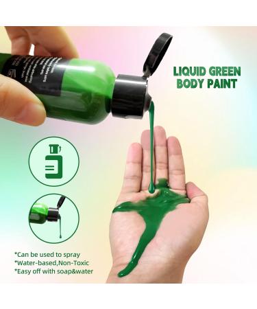Go Ho Makeup Liquid Body Paint (2.1 oz) - Green Water Based Face & Body Paint for Special FX, Cosplay, Halloween - Buy Online on SooperMarket.com