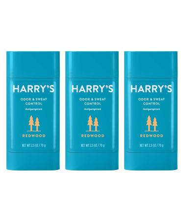 Harry's Deodorant & Antiperspirant - Odor & Sweat Control Antiperspirant for Men - Redwood (3 Count) Redwood 3-count