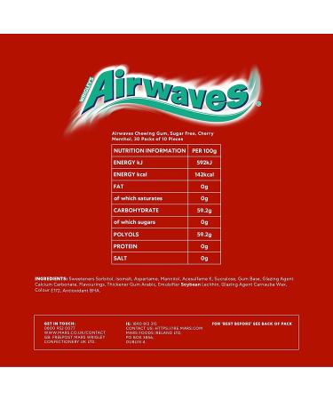 Airwaves Chewing Gum Sugar Free Cherry Menthol 30 Packs of 10 Pieces Gift Hamper For Birthday Christmas Sold By Kidzbuzz - Buy Online on SooperMarket.com