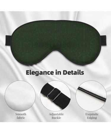 Buy SSIMOO Hunter Green Floral Petals Pattern Sleep Mask - Adjustable Breathable & Fashionable Eye Mask for Comfortable Sleep - International Shipping Available - Buy Online on SooperMarket.com