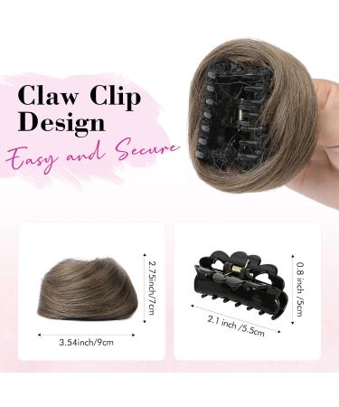 REECHO 2 PCS Mini Claw Clip in Messy & Cat Ears Hair Bun Extensions Wig Accessory Updo Hairpieces for Women Girls (Pack of 2-3" Straight Ash Light Brown) Pack of 2 - 3" Straight Ash Light Brown - Buy Online on SooperMarket.com