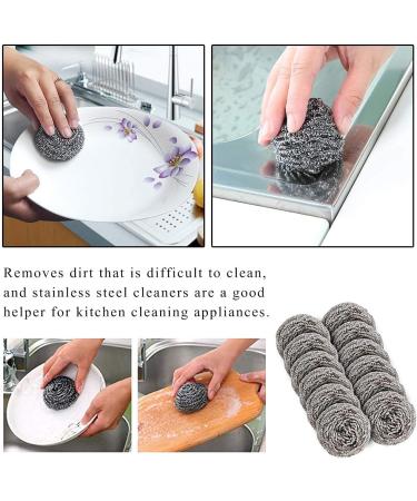 20-Piece Stainless Steel Pot Cleaner Set - High-Performance Spiral Scour Pads for Pans Grills & Stoves - Durable Silver Cleaning Solution - Buy Online on SooperMarket.com