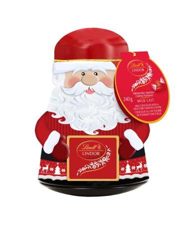 Lindt LINDOR Milk Chocolate Truffles Santa Wobble Tin 24O Gram Tin Contain Lindor Milk Chocolate Truffles Christmas Chocolate Christmas Gift Santa Wobble Tin 240 g (Pack of 1)