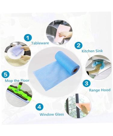 3 Rolls Kitchen Cloth 150 Sheets Disposable Dish Cloths Cleaning Cloths All Purpose Dish Cloths Non Woven Blue Cloths Wash for Kitchen Bathroom Window Glass - Buy Online on SooperMarket.com