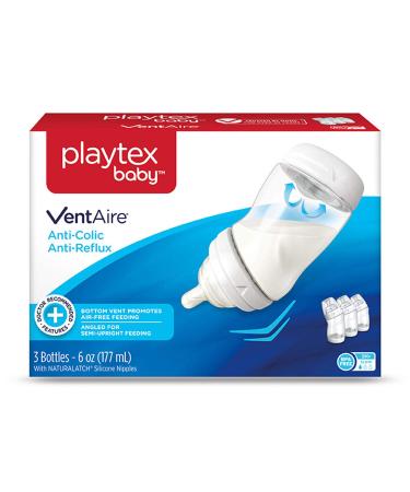 Playtex Baby VentAire Bottle Helps Prevent Colic and Reflux 6 Ounce Bottles 3 Count