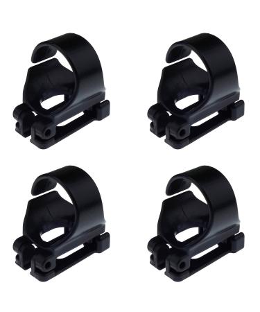 Kasteco 4 Pack Scuba Dive Universal Plastic Clip Snorkel Keeper Tube Holder, Black