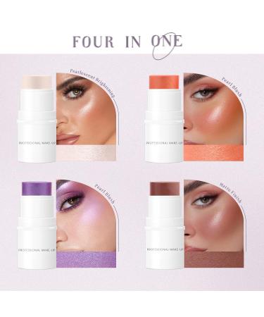HOSAILY 4 Colors Cream Blush Highlighter Contour Stick Set - Waterproof & Long Lasting Makeup Sticks (Pack of 4) - Buy Online on SooperMarket.com