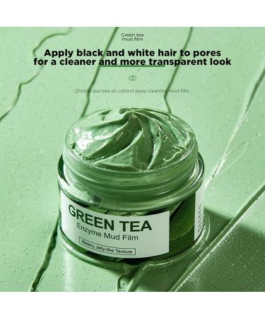 Organic Green Tea Enzyme Face Mud Mask - Deep Cleansing Blackhead Remover & Hydrating Peel-Off Mask for All Skin Types - Buy Online on SooperMarket.com