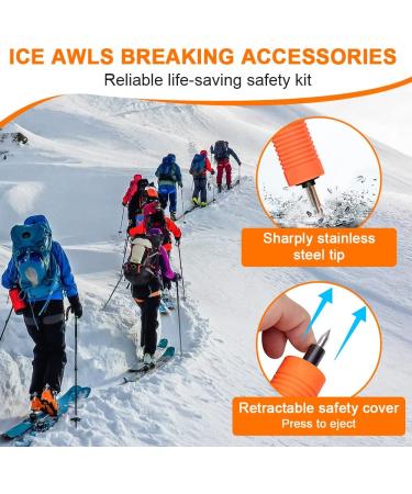 Retractable Ice Awls Kit - Ice Fishing Safety Picks Tool with Flexible Tips - Portable Emergency Gear for Skating and Walking on Ice (2 Pack) - Buy Online on SooperMarket.com