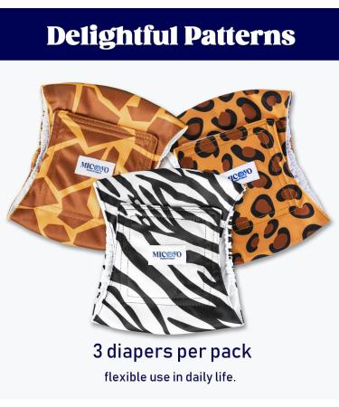 Micoooyo Reusable Dog Diapers for Male - 3 Packs Washable Belly Bands Super Absorbent & Durable Newborn Dogs (Wildes Africa Grassland XS) - Buy Online on SooperMarket.com