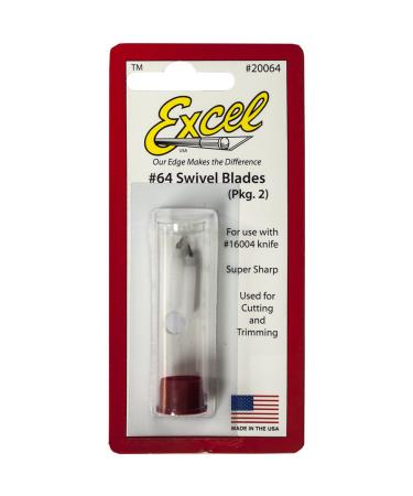 Excel Blades 360 Degree Craft Swivel Blade, 2 Pack, American Made Replacement Hobby Knife Blades K4 Replacement Blades