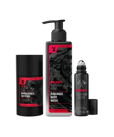 The Beard Struggle Beast Body Bundle: Men's Body Wash Deodorant & Cologne - Eddie Hall The Beast Line Ragnarok Rising Special Edition - Premium Body Wash Men Men Deodorant & Roll on Cologne for Men