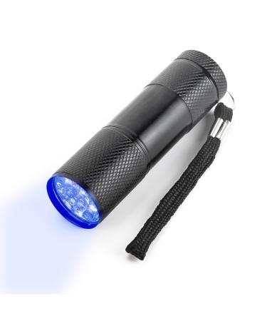 UV Torch Light 9 LED 395nm Ultraviolet Flashlight Handy Uv Torch for Resin Curing Powerful Black Light Pets Urine Detector for Find Dry Stains On Carpets Floor Essential for Home Professional Use