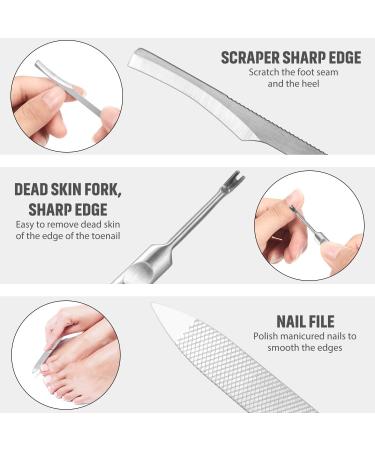 15 Pieces Stainless Steel Ingrown Toenail Tools Set - Nail Clipper Cuticle Cutters Pedicure Kit for Thick Nails (Black) - International Shipping - Buy Online on SooperMarket.com