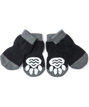 Pet Heroic Anti-Slip Dog & Cat Socks with Rubber Reinforcement - Indoor Paw Protector for Traction Control - 8 Sizes Available (Black, Size S) - Buy Online on SooperMarket.com