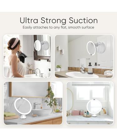 KEDSUM Upgraded 9 Rechargeable 10x Magnifying Makeup Mirror with Lights Dimmable Vanity Mirror with Touch Button, 360 Rotation, Large Suction Cup 9 inch - Buy Online on SooperMarket.com
