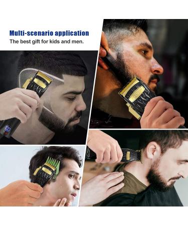 BESTBOMG Hair Clippers Men Professional Beard Trimmer with Rechargeable Base 5 Speed Cordless Electric Grooming Kits 6000RPM with LED Display and 2500mAh/2000mAh Built-in Battery - Buy Online on SooperMarket.com