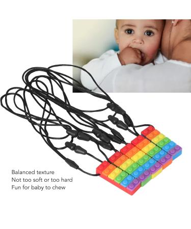 5PCS BPA-Free Baby Teeth Toys - Silicone Rainbow Building Blocks & Chewing Rings for Teething Relief - Buy Online on SooperMarket.com