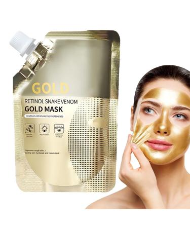 Gold Peel Off Face Masks - Snake Venom Gold Mask Retinol Gold Mask For Controlling Acne Oil And Refining Pores Anti Wrinkle Deep Cleansing Face Mask Skin Care Face Firming Mask 100g