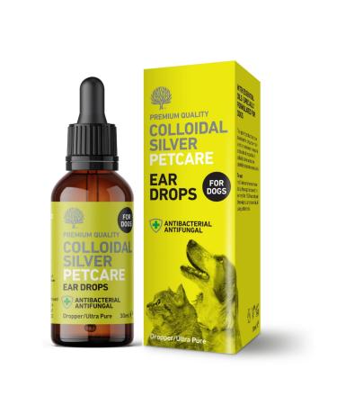 Natures Greatest Secret Antibacterial Ear Drops for Dogs Soothes Cleans & Protects with Colloidal Silver & Essential Oils 30ml Single