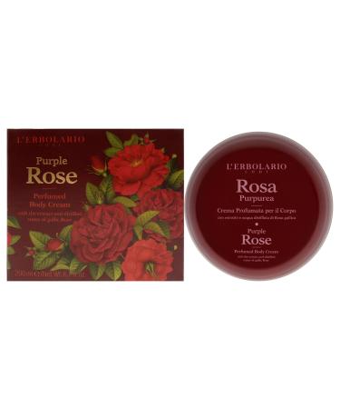 L'Erbolario Purple Rose Perfume Body Cream - Long Lasting Scented Body Cream for Women - Perfume Hydrating Smell Good Body Moisturizer - Nourishing and Moisturizing Body Butter for Dry Skin - 6.7 oz