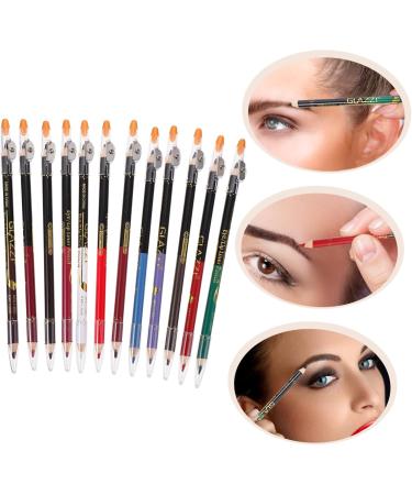 FOYTOKI 12pcs Lip Liner Eyeliner Lip Pencil Eyebrow Brush Angled Waterproof Lip Liner Pencil Wooden - Buy Online on SooperMarket.com