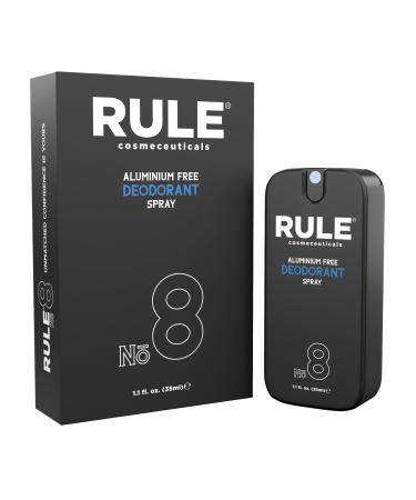 RULE Body Spray Deodorant for Men - Aluminum Free Men's Natural Deodorant Spray with Tea Tree Sage Oil & Aloe Vera Long Lasting Odor Neutralizer Natural Spray Deodorant Vegan Cruelty Free 1.1 oz