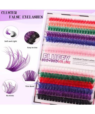 Uranian Colored Lashes Clusters - 280pcs DIY Eyelash Extensions 14mm & 16mm D Curl for Dramatic Looks - Ship Worldwide - Buy Online on SooperMarket.com