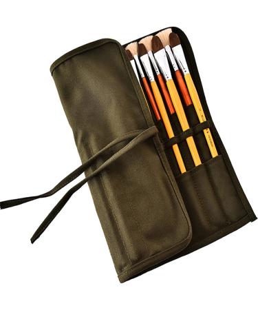 KAZETEC Brush Pouch Roll Up Canvas Paint Brush Holder 22 Slot Pocket Carry Bag Protect Artist Acrylic Oil Watercolor Brushes paint brush holder Classroom Pencil Storage Outdoor Cutlery Storage