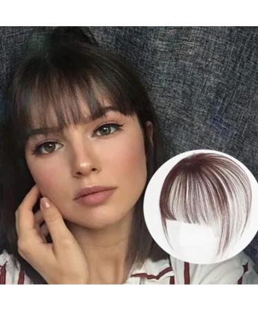 Bangs Hair Clip Lifelike Hair Extensions Wispy Bangs Clip Dark Brown Fake Air Bangs Fringe Refine Facial Contour 3D Real Human Hair Bangs for Daily Wear - Buy Online on SooperMarket.com