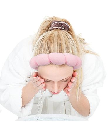 Zkptops Spa Headband for Women - Padded Soft Hairband for Makeup, Skincare & Washing Face - Non Slip Hair Accessory - Pink - Buy Online on SooperMarket.com
