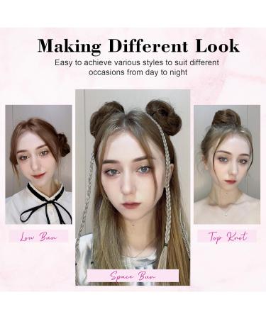 REECHO 2 PCS Mini Claw Clip in Messy & Cat Ears Hair Bun Extensions Wig Accessory Updo Hairpieces for Women Girls (Pack of 2-3.5" Wavy Light Ash Brown with Highlights) Pack of 2 - 3.5" Wavy Light Ash Brown with Highlights - Buy Online on SooperMarket.com