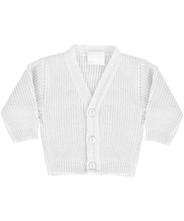 Baby Cardigan Premature Baby Cardigan Winter Knitted Cardigan for Baby Boys & Girls Ribbed Knit Baby Knitwear Made in Portugal White 3-5 lb 3-5 lb White