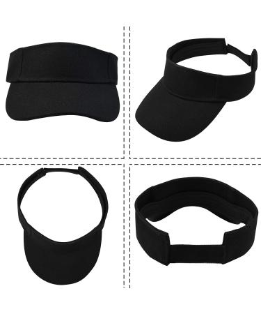 Adjustable Sport Visor Hats for Men and Women - Black Sun Visors - 5 Pieces Set - Buy Online on SooperMarket.com