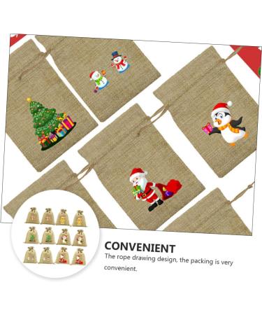 KOMBIUDA 12pcs Christmas Drawstring Bag Candy Bags Burlap Lovely Bags Hold Accessories Bag Storage Bag Pocket - Buy Online on SooperMarket.com