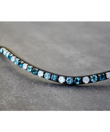 Buy Happiness Hinge Horse in Turquoise & White Opal - Large Glitter Chats with Silver Border - Hand-Sewn in Germany - KB Black Leather - Buy Online on SooperMarket.com