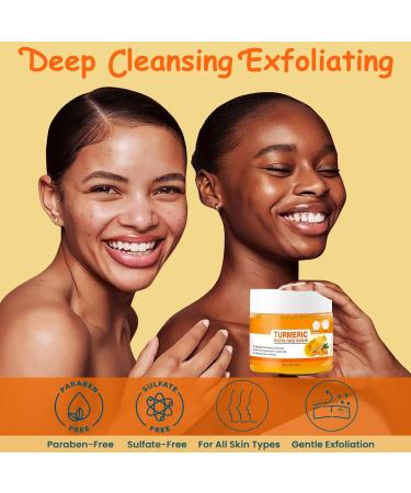 Turmeric Body Scrub Turmeric Scrub with Vitamin C Natural Face Exfoliator Scrub Exfoliating Body Scrub With Turmeric Turmeric Body Scrub For Neck Armpit Back Skin Care Scrub 150G/5.29OZ - Buy Online on SooperMarket.com