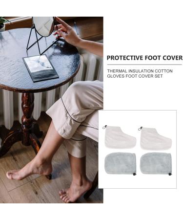 Beavorty 2 Pairs Gloves Wax Bath Foot Cover Paraffin Wax Booties Paraffin Treatments Cozies Hand and Foot Liners Wax Bath Mitts Disposable Foot Covers Paraffin Glove Short Boots Spa Grey - Buy Online on SooperMarket.com