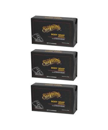 Suavecito Body & Hand Soap Bars Moisturizing With Masculine Original Fragrance 6 oz 3 Pack