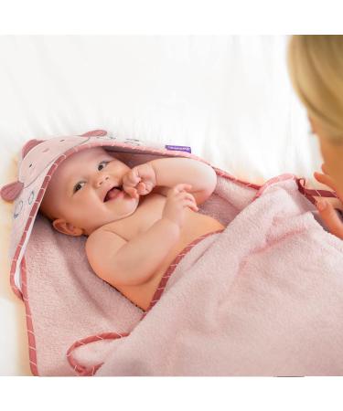 Clevamama Bamboo Apron Baby Bath Towel with Hood - Ultra Soft Bamboo, Absorbent, Pink, 98x98 cm - Buy Online on SooperMarket.com